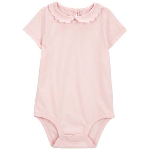 Baby Scalloped Collar Short-Sleeve Bodysuit - Pink - OshKosh | Carter's