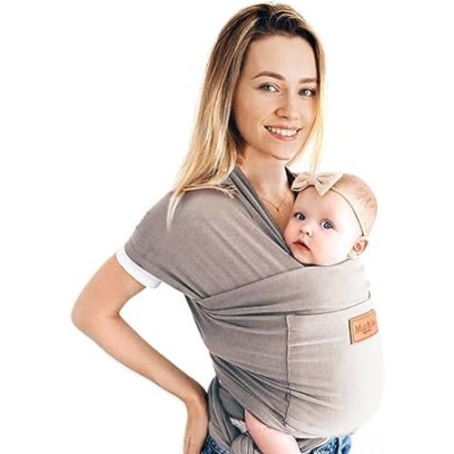 Baby Wrap Carrier with Front Pocket - Premium Cotton Baby Carrier Newborn to Toddler - One Size Fits All - Newborn wrap Carrier - Ultra Soft Baby Carrier wrap by Max&So (Clay)