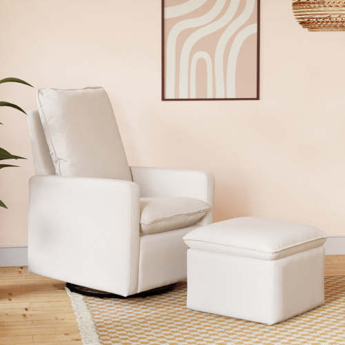Babyletto Cali Storage Ottoman in Eco-Performance Fabric | Water Repellent & Stain Resistant