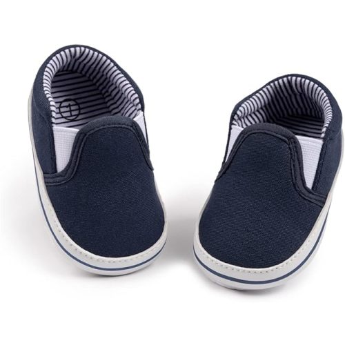 Morbido Infant Baby Boys Girls Canvas Sneaker Toddler Slip On Anti Skid Newborn First Walkers Candy Shoes for 0-18 Months - 6-12 Months Infant - Y6-blue