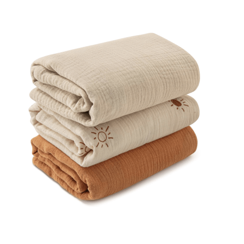 Muslin Swaddle Blankets (3 Pack - Elegant Colors)