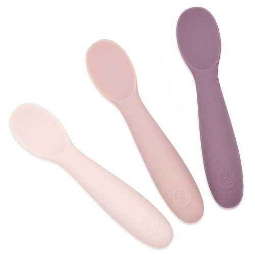 WeeSprout Baby Spoons for Self Feeding 6 Months +, Sensitive Gums & Teeth, 3 Pack + Case