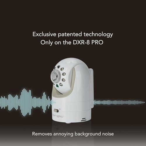 Infant Optics DXR-8 PRO - Patented Active Noise Reduction (ANR), 5” HD Video Baby Monitor with 1 Camera, No WiFi, Hack-Proof,Pan Tilt Zoom, Interchangeable Lens