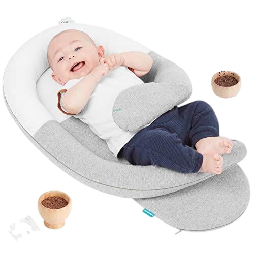Babymoov CloudNest Organic Soothing Lounger, Grey/White