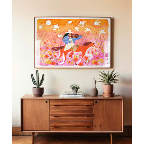 The Birds Danced As She Rode by Melissa Lakey Print