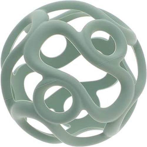 Silicone Teething Ball Toy, Tactile Sensory Ball Toy for Babies, Easy to Hold Design, Stretchy, Squisly, Soft (Moody Blue)