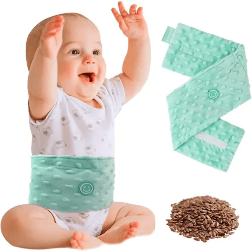 Colic and Gas Relief for Newborns and Infants, Flaxseed Heated Tummy Wrap, Baby Swaddling Belt with Soothing Warmth, Natural Relief for Upset Stomach in Babies and Toddlers, 0-3 Years