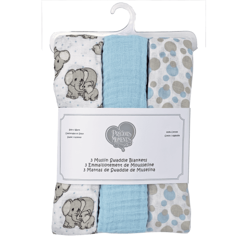Precious Moments Swaddling Blanket Cotton Muslin Baby Blankets (3 Count)