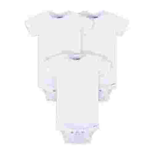 Gerber Baby Boy or Girl Unisex White Short Sleeve Cotton Bodysuit, 3-Pack, Sizes Preemie - 24 Months