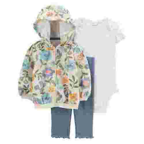 Carter's Child of Mine Baby Girl Cardigan Outfit Set, 3-Piece, Sizes 0/3-24 Months
