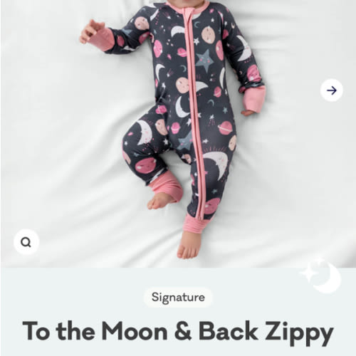 Pink To the Moon & Back Zippy - Little Sleepies