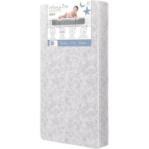 Dream On Me Twinkle Baby Crib Mattress, Reversible, Both Sides Usable for Infant & Toddler, Waterproof Cover, GREENGUARD Gold & BSA Certified, Fits Full-Size Crib & Toddler Beds, 52" x 28" x 5"