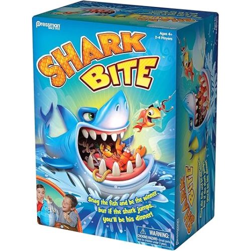 Shark Bite -- Roll the Die and Fish for Colorful Sea Creatures Before the Shark Bites Game! by Pressman Blue Sky, 5"