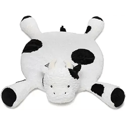 Bearington Collection Lil' Gilly (30 Inch) Cow Tummy Time Mat - Cow Baby Blanket - Pillow for Baby