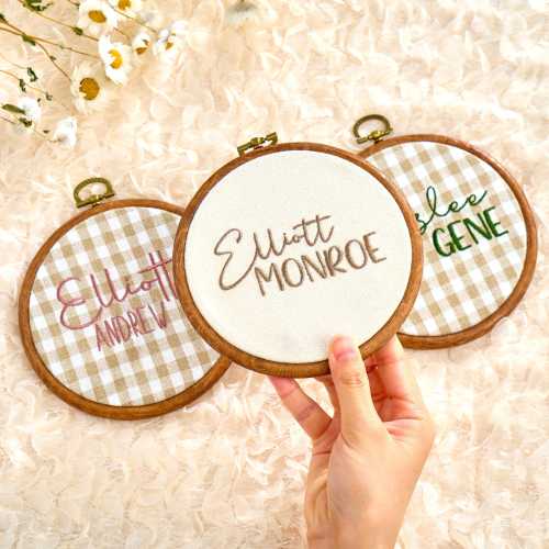 Personalized Embroidered Baby Announcement Sign,Baby Birth Announcement, Newborn Name Plate for Hospital, Baby Name Sign, Baby Shower Gift