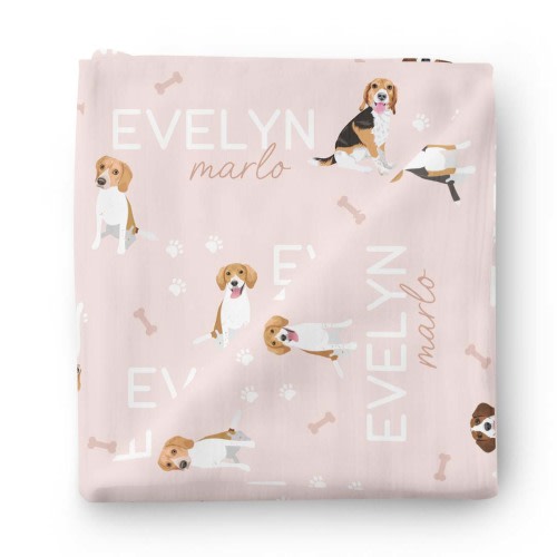 Personalized Baby Name Swaddle Blanket | Dog Breeds