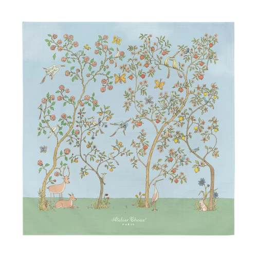 Carré Swaddle Blanket in Bloom Blue