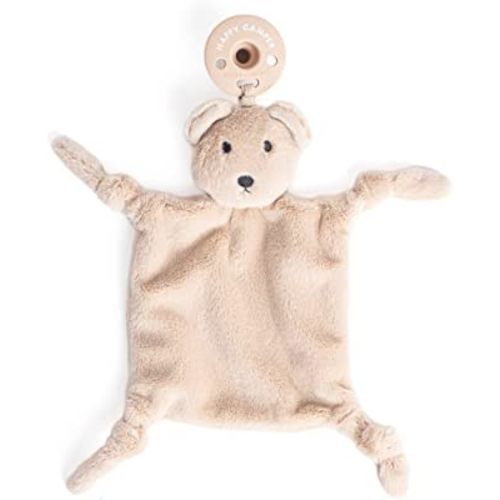 Bella Tunno Bubbi Buddy – Soft, Plush Lovey Pacifier Holder for Baby Pacifier to Soothe and Comfort Teething Baby, Colorful Animal-Themed Baby Lovey (Bear)