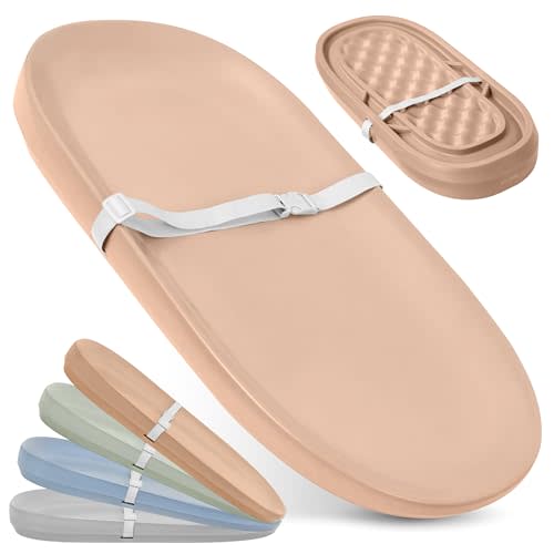 Waterproof Baby Changing Pad - Easy to Clean, Lightweight & Portable - Large Foam Cushion for Comfort - Jool Baby (Peach)