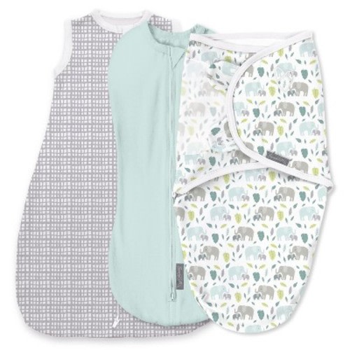 SwaddleMe by Ingenuity Comfort Pack Baby Elephant Baby Swaddle Wrap - S - 0-3 Months - 3pk