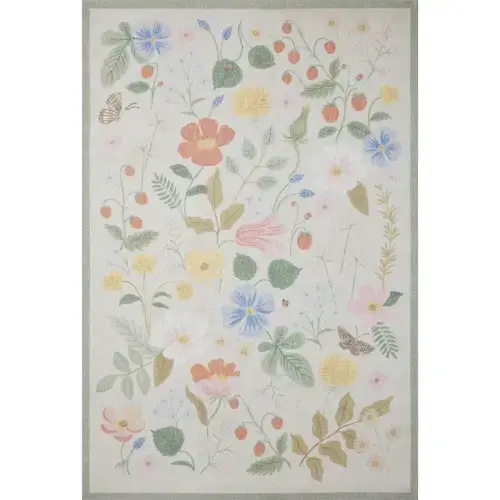 Cotswolds Strawberry Fields Power Loomed Rug - Ivory – Rifle Paper Co