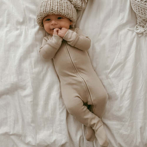 Oatmeal | Organic Zipper Footie – L'ovedbaby