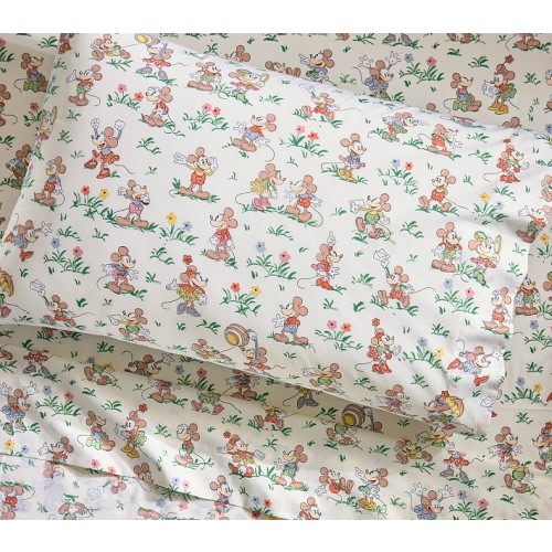 Disney Home x Sanderson Mickey and Minnie Mouse Garden Organic Sheet Set