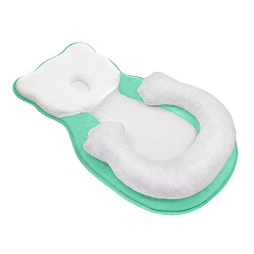 Anti-Roll Newborn Pillow Comfort Head for 0-6mo - Green Bear