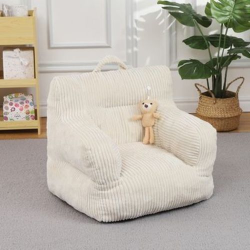 Kids Bean Bag Chair, Comfy Toddler Chair With Plush Bear, Toddler Bean Bag Sofa For Boys And Girls, Soft Corduroy Cover Lazy Sofa