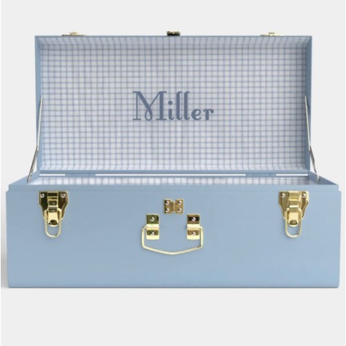 Petite Trunk - Light Blue - Picnic in Blue / Embroidery