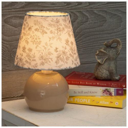Taupe Floral LED Lamp