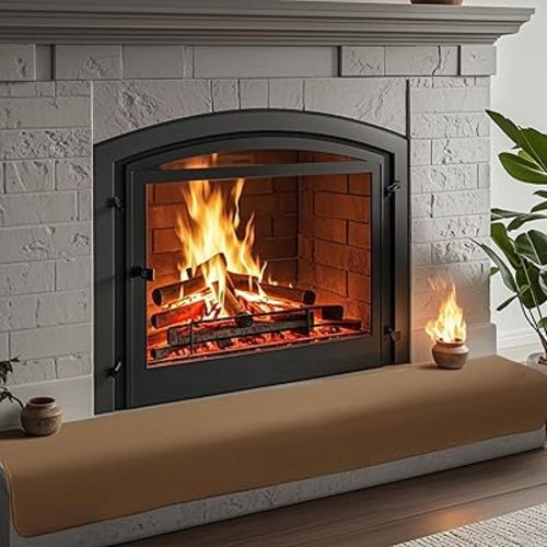 BALAPET Thick Memory Foam Fireplace Baby Proofing, 90.5x14 in Soft Fireplace Cover Hearth Cushion Baby Proof, Velvet Fireplace Protectors for Children Proofing, Edge Protector(Brown,14x90.5in)