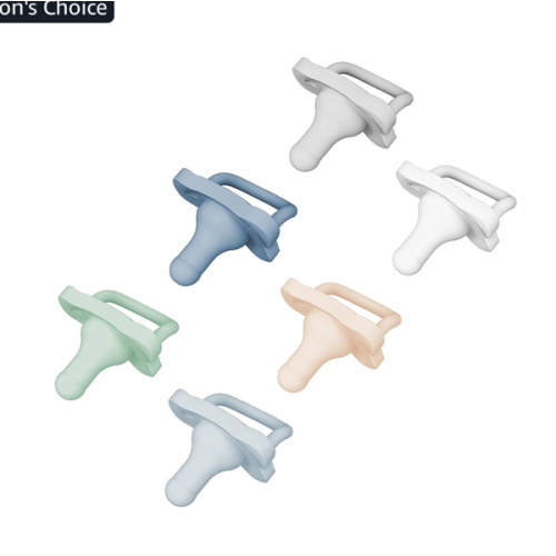 Dr. Brown's HappyPaci 100% Silicone, Newborn Baby Pacifiers 0-6 Months, BPA Free, White, Blue, Light Blue, Cool Gray, Green, and Ecru, 6 Pack