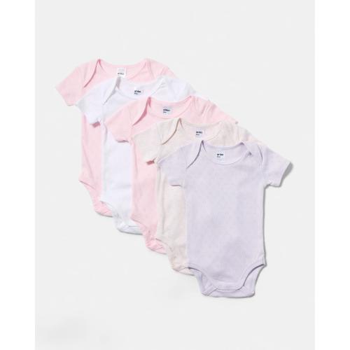 5 Pack Short Sleeve Bodysuits - Kmart