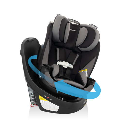 Evenflo Gold Revolve360 Slim 2-in-1 Rotating Car Seat with SensorSafe (Obsidian)