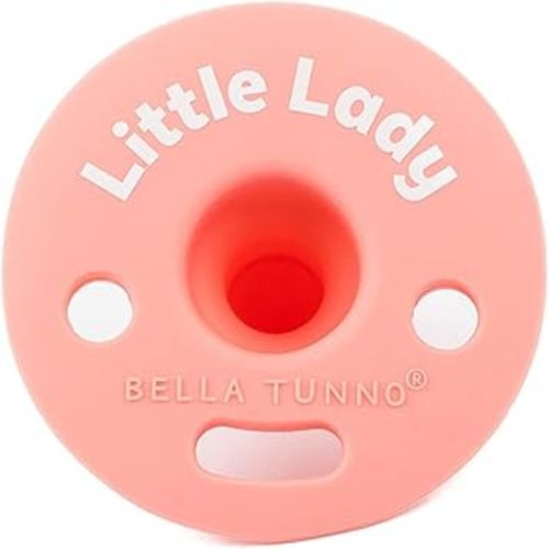 Bella Tunno Bubbi Pacifier – Baby Pacifier 0-6 Months with Finger Hold, Made from Food Grade Silicone BPA Free, Perfect Baby Registry Must Haves, Little Lady