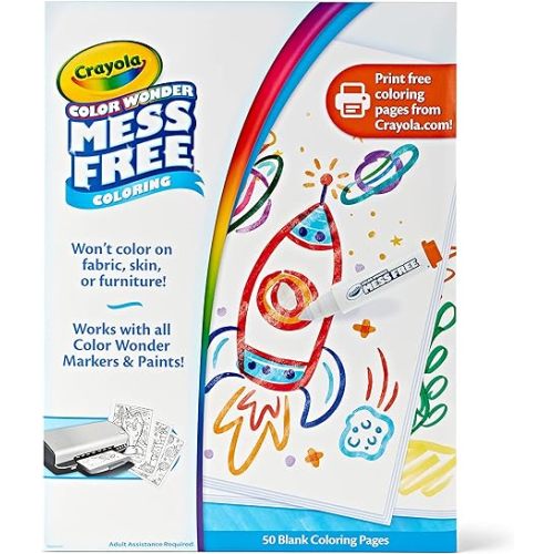 Crayola Color Wonder Mess Free Coloring Pages (50ct), Create Your Own Coloring Pages, Blank Color Wonder Refill, Toddler Toys & Gifts