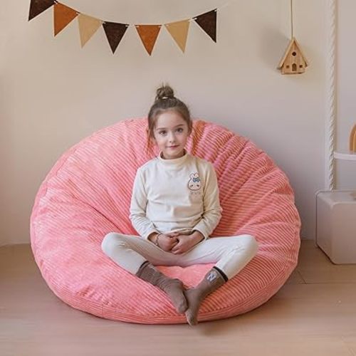 MAXYOYO 3 in 1 Kids Bean Bag Chair Bed, Convertible Chair Folds from Bean Bag to Lounger, Child Floor Sofa for Gaming, Reading, Floor Mattress with High-Density Foam Filling