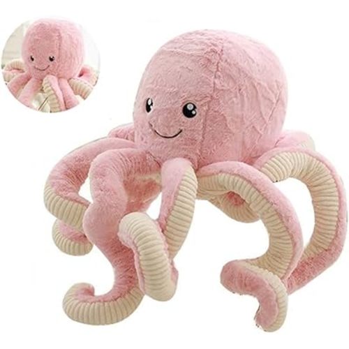 JOSON Cute Octopus Plush Toys, Soft Octopus Stuffed Animals, Girls and Boys Adult Birthday (16 Inch, Pink)