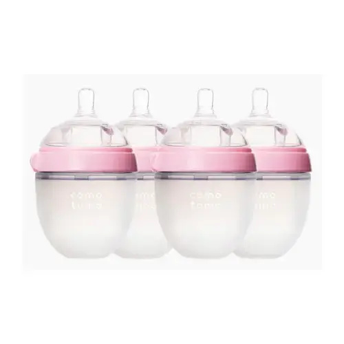 Comotomo Baby Bottle 5-Ounce/150 ml Kit, Pink, Pack of 4
