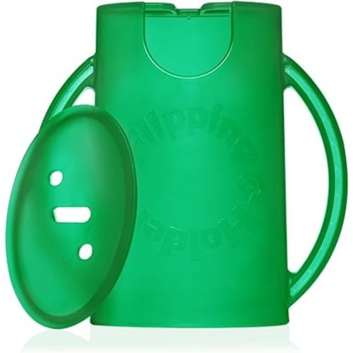 Original Squeeze Proof Flipping Holder with Open Bottom for Food Pouches & Juice Boxes - Multipurpose - Prevent Messes & Support Self-Feeding - Easy Grasping Handles - Made in USA