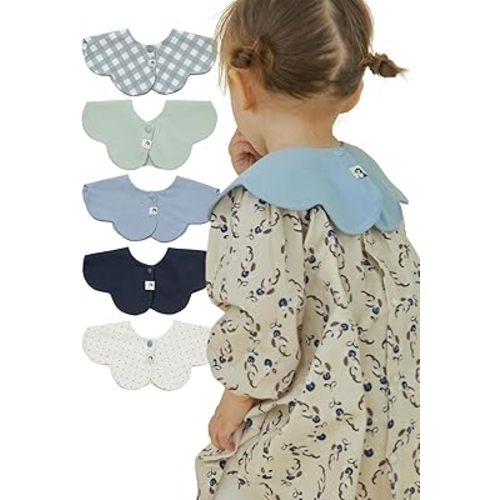 Konny Baby Bibs 3/5-Pack Set, 360 ​​° Rotate, Rolling and Reversible Soft Absorbent Drooling for Boys Girls baby Essentials