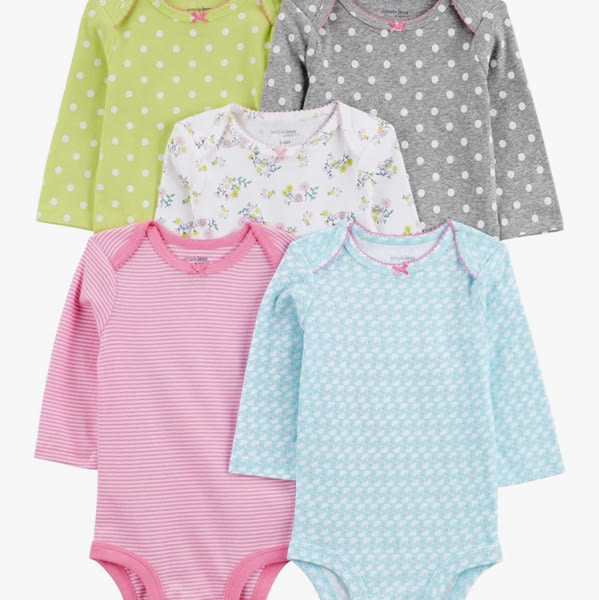 Simple Joys by Carter's Baby Girls 5-pack Long-sleeve Bodysuit