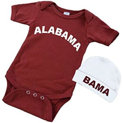 Short Sleeve Bodysuit & Cap Set - Alabama