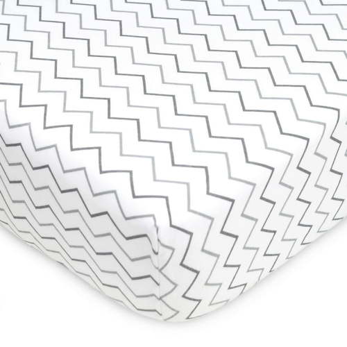 American Baby Co. Cotton Jersey Knit Fitted Crib Sheet, Grey ZigZag