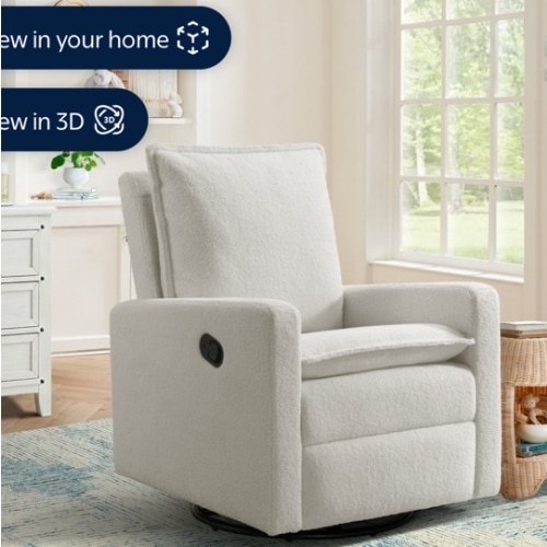 Soho Baby Coventry Glider Recliner Boucle White
