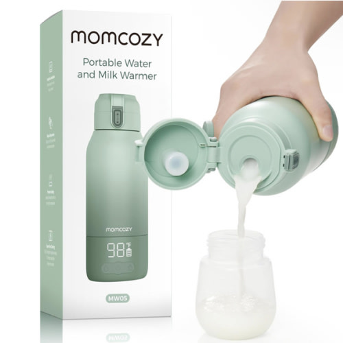Momcozy Portable Milk Warmer for Travel – Dual Heating Modes for Breast Milk & Water, Portable Bottle Warmer with Fast Heating & Long Battery Life, 17 Ounces Large Capacity to Meet Your All-Day Needs