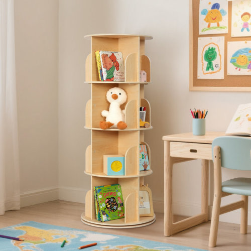 Ebern Designs Rotating Bookshelf, Small Footprint, Large Capacity Corner Bookcase & Reviews | Wayfair