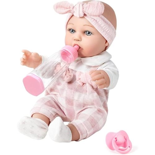 BDDOLL 12'' Baby Doll and Clothes Accessories Playset with Feeding Bottle Pacifier First Baby Dolls for Toddlers 36 Months and Up