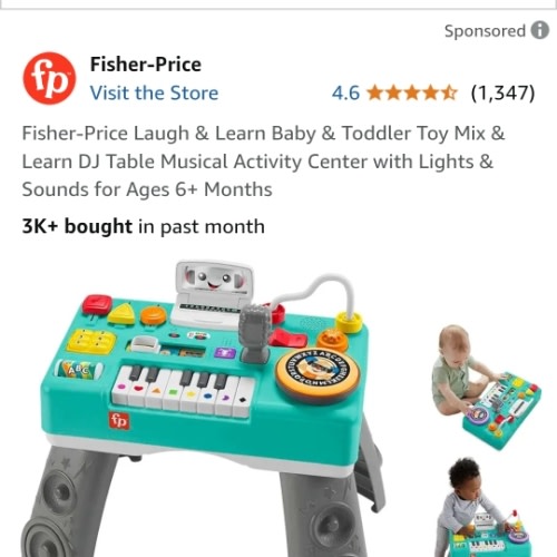 Amazon.com: Fisher-Price Laugh & Learn Baby & Toddler Toy Mix & Learn DJ Table Musical Activity Center with Lights & Sounds for Ages 6+ Months : Toys & Games